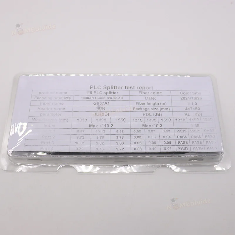 10pcs 1x2 1x4 1x8 1x16 Color Fiber Optic PLC Splitter Without Connector Cable 250um 0.9mm Mini Blockless 2,4 Ports PLC Splitter