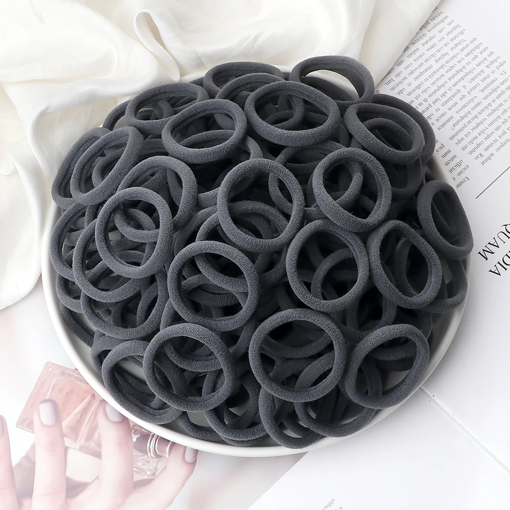 50Pc/Lot Girl Colorful Nylon Elastic Hair Bands Women Basic Rubber Band Headband Scrunchie Kids Ponytail Holder Hair Accessories