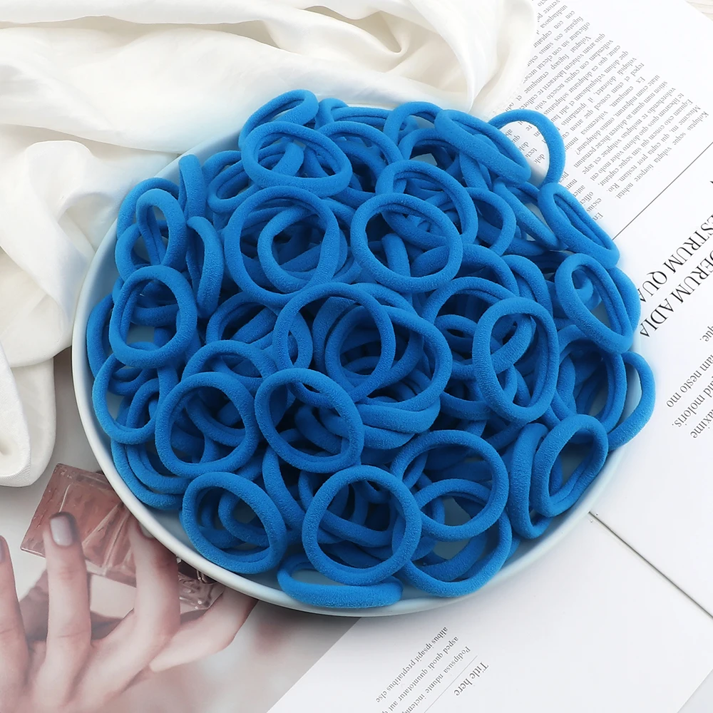 50Pc/Lot Girl Colorful Nylon Elastic Hair Bands Women Basic Rubber Band Headband Scrunchie Kids Ponytail Holder Hair Accessories