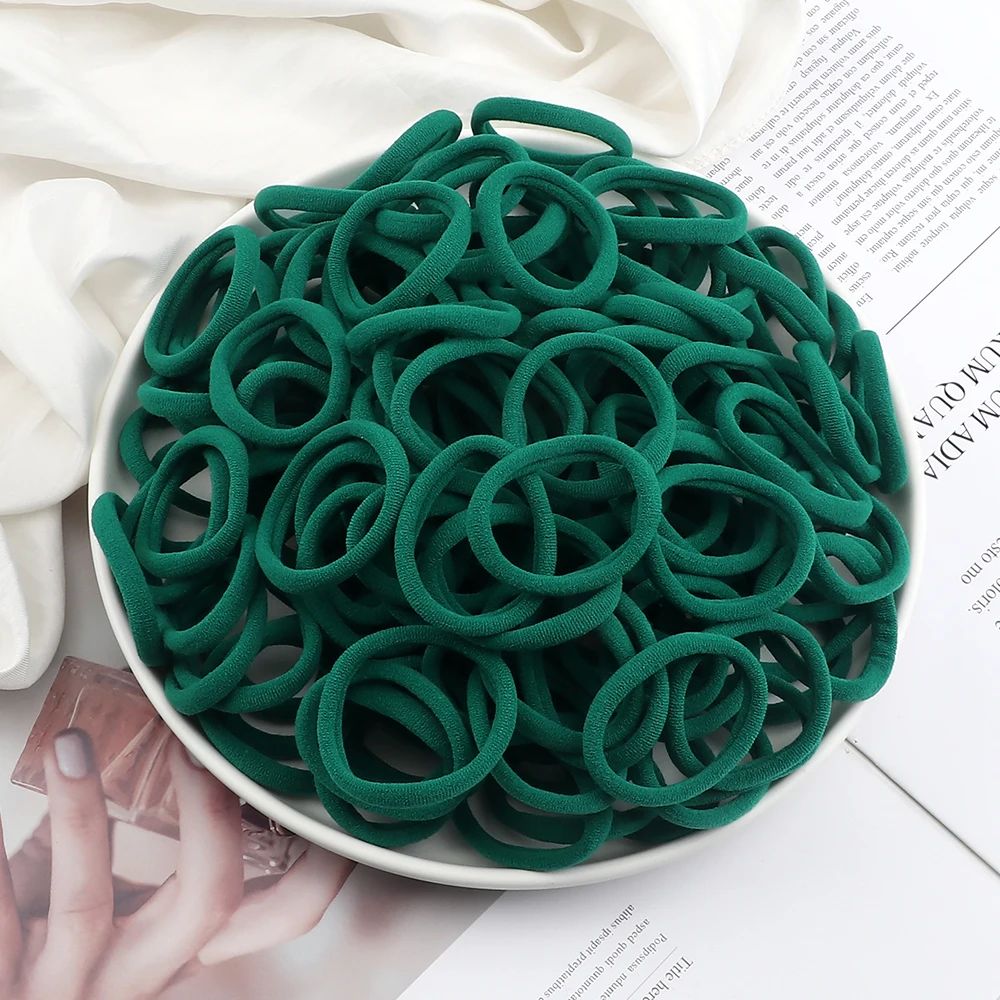 50Pc/Lot Girl Colorful Nylon Elastic Hair Bands Women Basic Rubber Band Headband Scrunchie Kids Ponytail Holder Hair Accessories