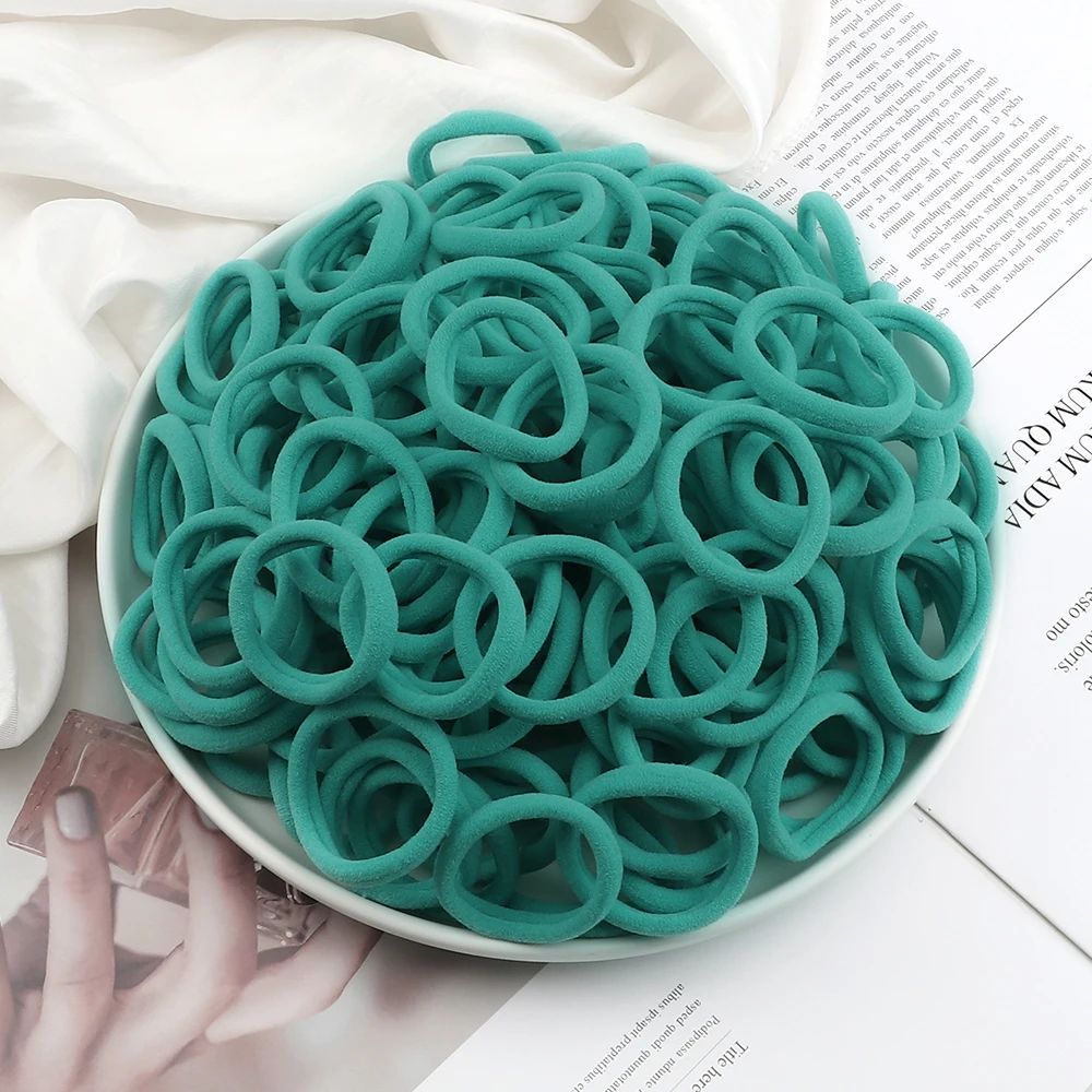 50Pc/Lot Girl Colorful Nylon Elastic Hair Bands Women Basic Rubber Band Headband Scrunchie Kids Ponytail Holder Hair Accessories