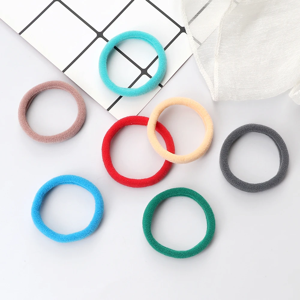 50Pc/Lot Girl Colorful Nylon Elastic Hair Bands Women Basic Rubber Band Headband Scrunchie Kids Ponytail Holder Hair Accessories