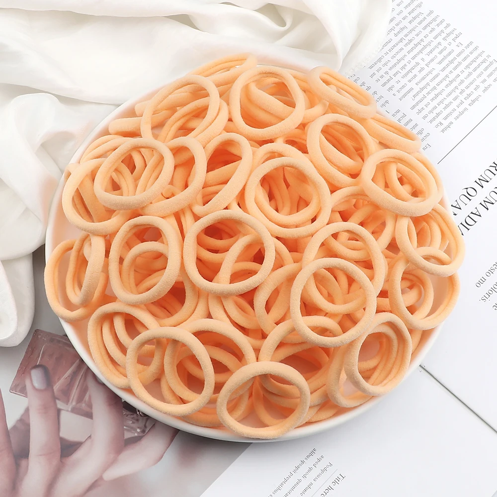 50Pc/Lot Girl Colorful Nylon Elastic Hair Bands Women Basic Rubber Band Headband Scrunchie Kids Ponytail Holder Hair Accessories
