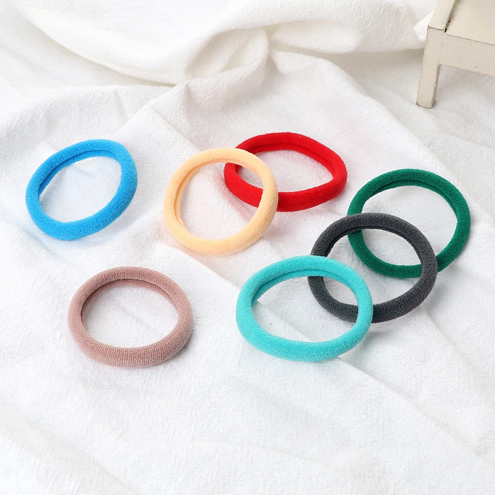 50Pc/Lot Girl Colorful Nylon Elastic Hair Bands Women Basic Rubber Band Headband Scrunchie Kids Ponytail Holder Hair Accessories