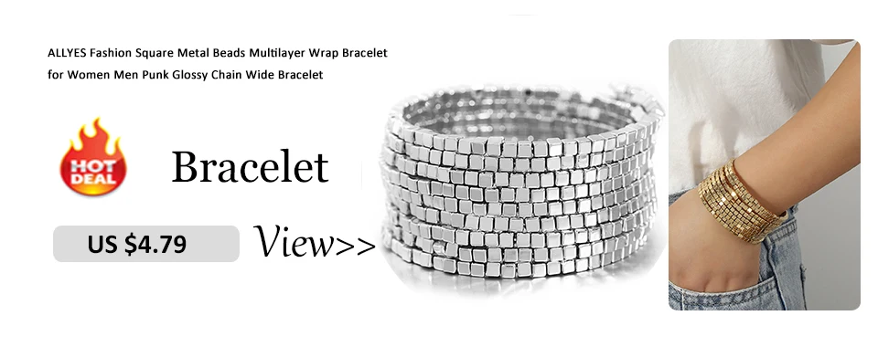 ALLYES Trend Gold Color Hollow Circle Leather Bracelets for Women Men Bohemian Simple Multilayer Wrap Bracelets Charm Jewelry