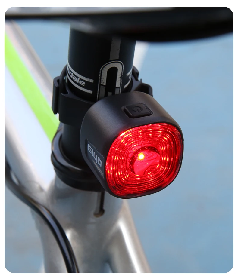 GIYO Cycling Safety Rear Light MTB 7 Colors Smart Brake Sensing IP66 Waterproof Bicycle Taillight USB Rechargeable Bike Lamp