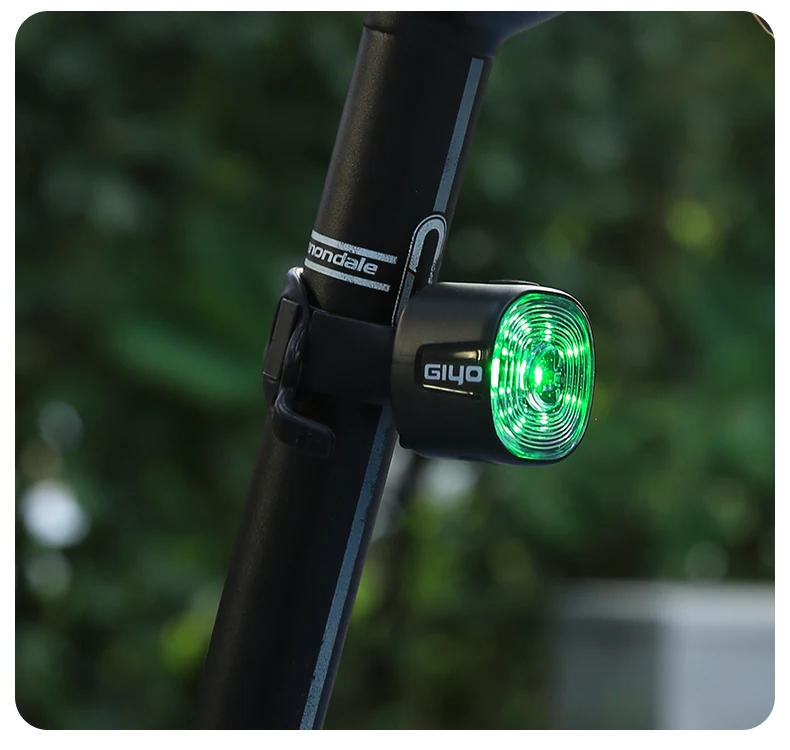 GIYO Cycling Safety Rear Light MTB 7 Colors Smart Brake Sensing IP66 Waterproof Bicycle Taillight USB Rechargeable Bike Lamp