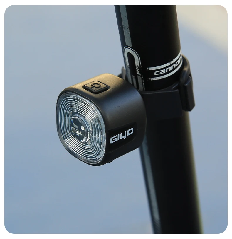 GIYO Cycling Safety Rear Light MTB 7 Colors Smart Brake Sensing IP66 Waterproof Bicycle Taillight USB Rechargeable Bike Lamp