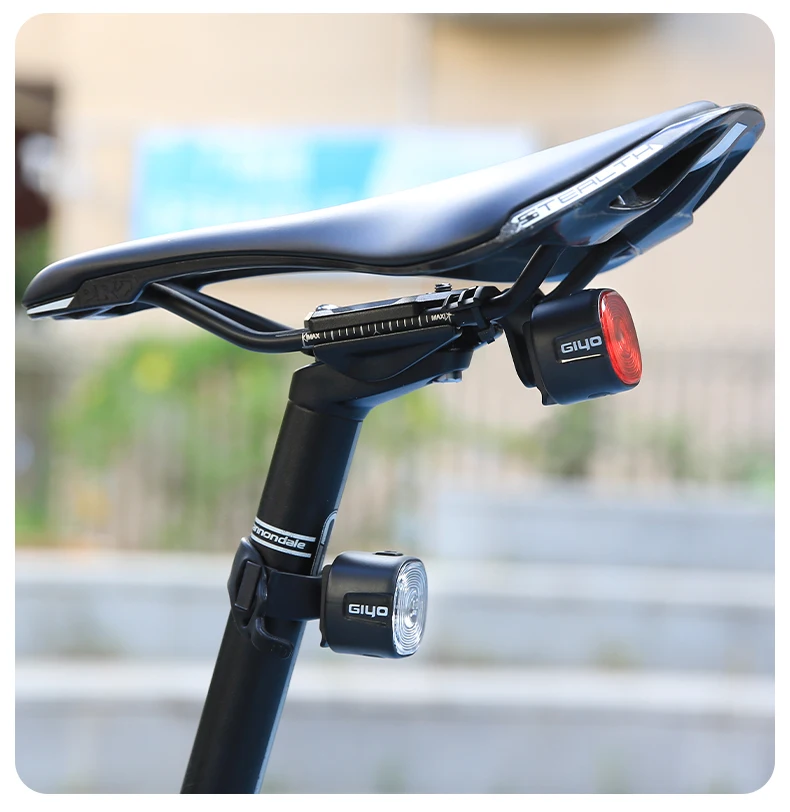 GIYO Cycling Safety Rear Light MTB 7 Colors Smart Brake Sensing IP66 Waterproof Bicycle Taillight USB Rechargeable Bike Lamp