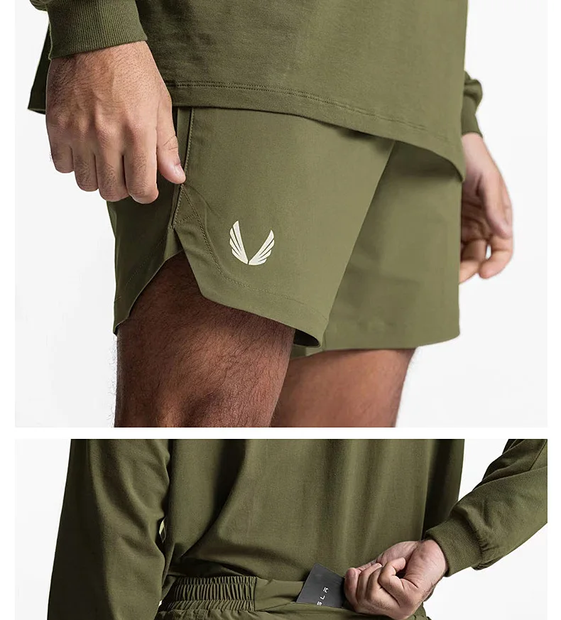 Mens Gym Training Shorts Men Sweat Sports Casual Clothing Fitness Workout Running Quick-Drying Compression Shorts Sweatpants