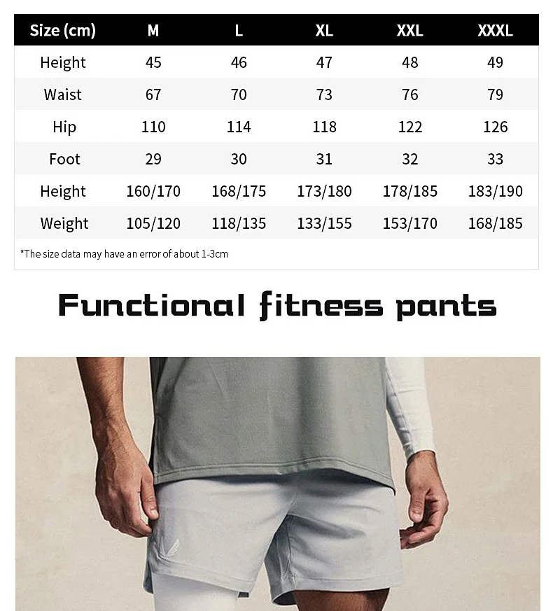 Mens Gym Training Shorts Men Sweat Sports Casual Clothing Fitness Workout Running Quick-Drying Compression Shorts Sweatpants