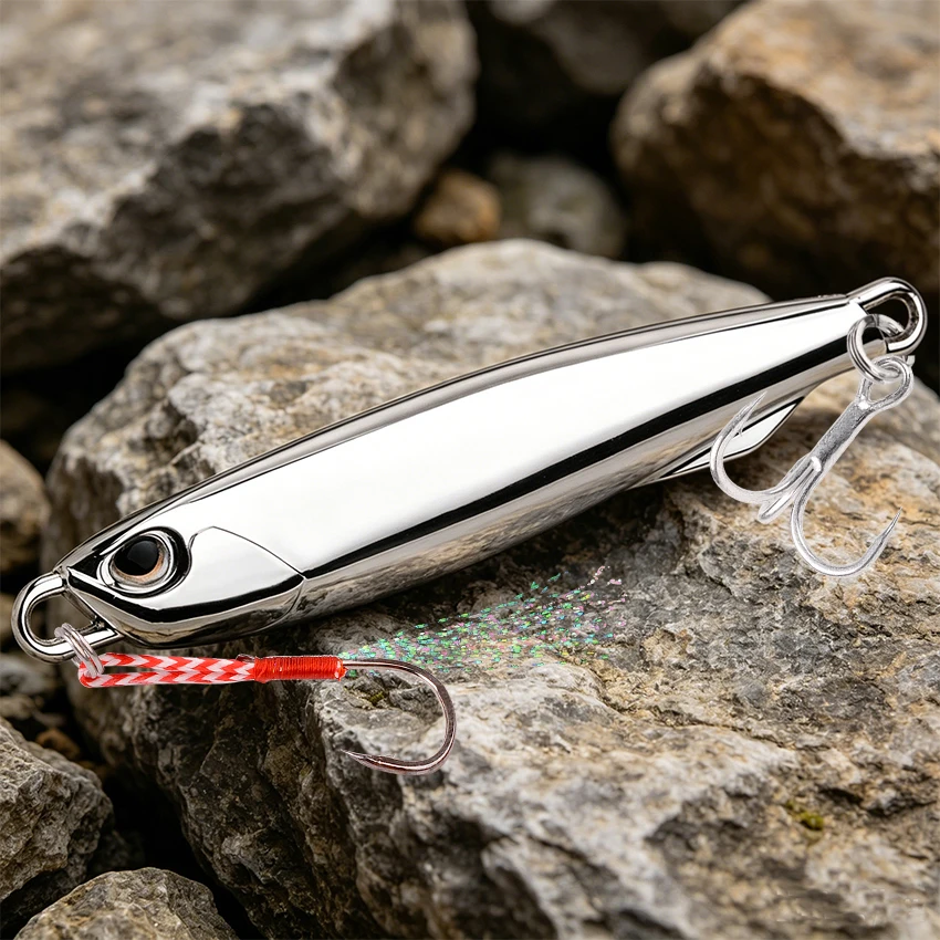 10pcs Fishing Lures Set Jigs 20G 30G 40G Jigbait Fishing Lure Silver Plating Shore Cast Decoys Metal Bait Artificial Pesca Lure