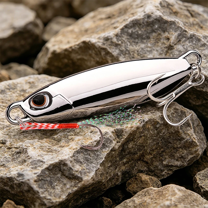 10pcs Fishing Lures Set Jigs 20G 30G 40G Jigbait Fishing Lure Silver Plating Shore Cast Decoys Metal Bait Artificial Pesca Lure