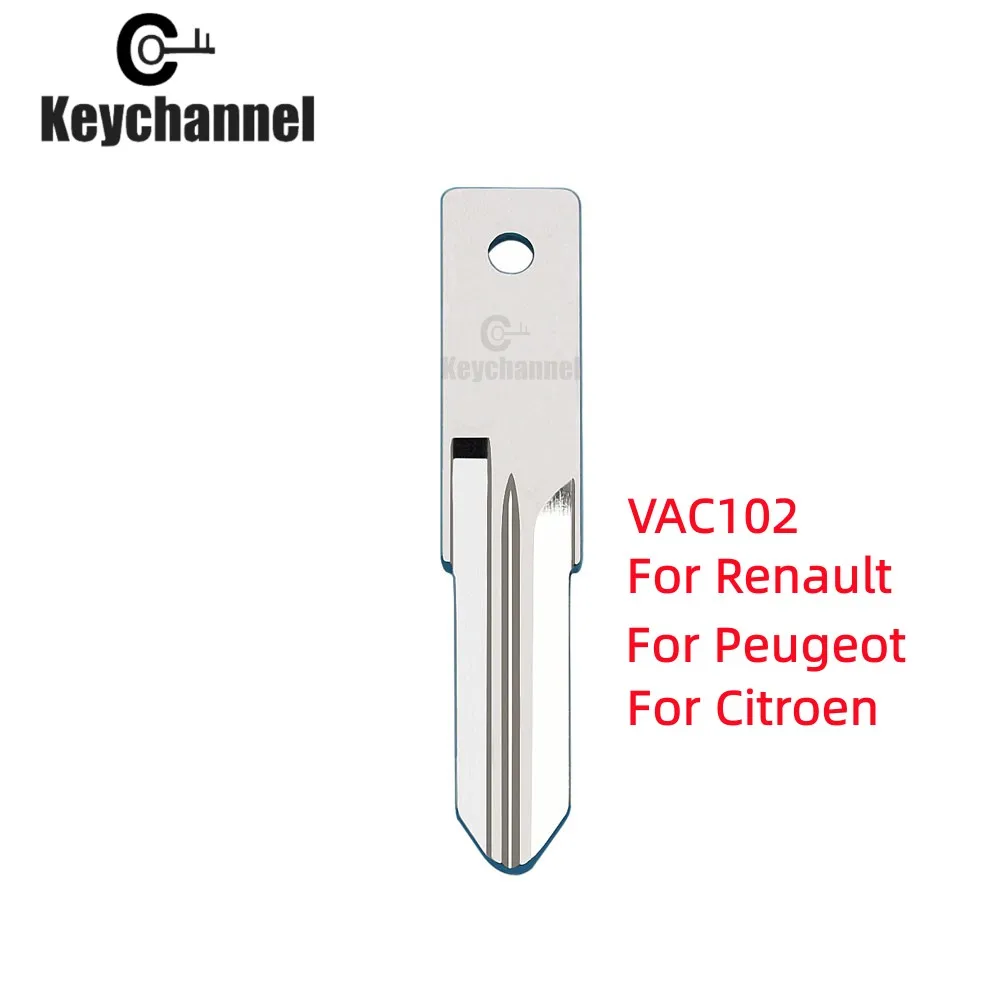 10pcs VAC102 Car Key Blade Metal Remote Blank for Renualt Megan Modus Clio Modus Kangoo Logan Sandero Duster Car Alarm Remote