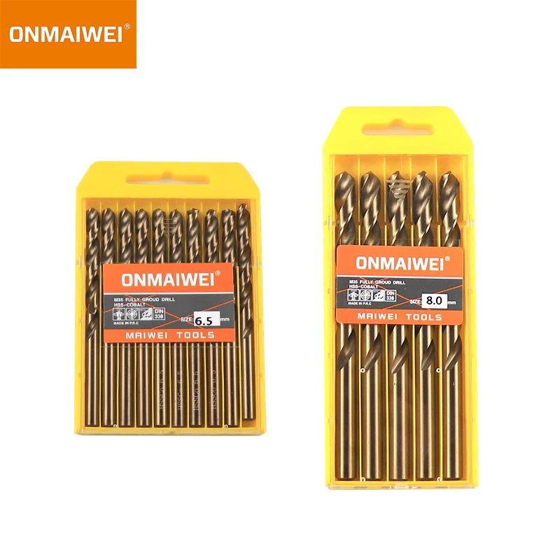 5-10pcs 1-13mm HSS M35 Cobalt Twist Drill Bit Set Solid Tungsten Bits For Stainless Steel Aluminum Iron Wood Metal Drill bits