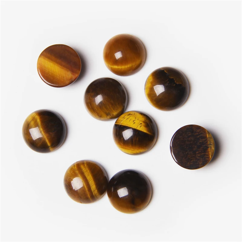 10Pcs/Lot Natural Stone Cabochon Beads 4 6 8 10 12 14mm Smooth Cabochon Cameo Round Bead for Jewelry Making DIY Rings Necklaces