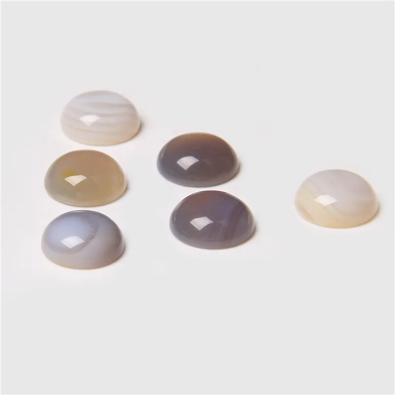 10Pcs/Lot Natural Stone Cabochon Beads 4 6 8 10 12 14mm Smooth Cabochon Cameo Round Bead for Jewelry Making DIY Rings Necklaces