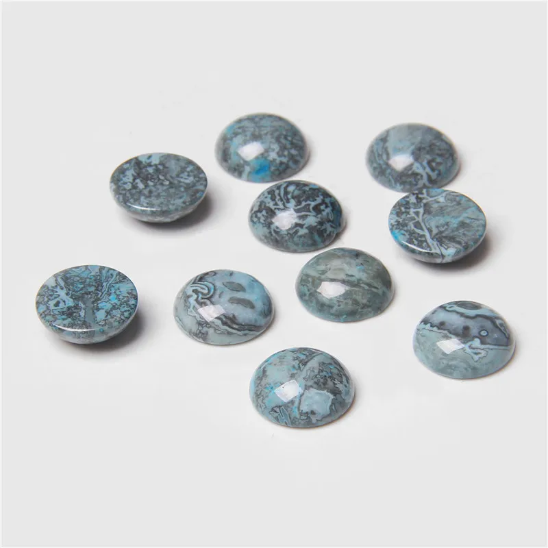 10Pcs/Lot Natural Stone Cabochon Beads 4 6 8 10 12 14mm Smooth Cabochon Cameo Round Bead for Jewelry Making DIY Rings Necklaces