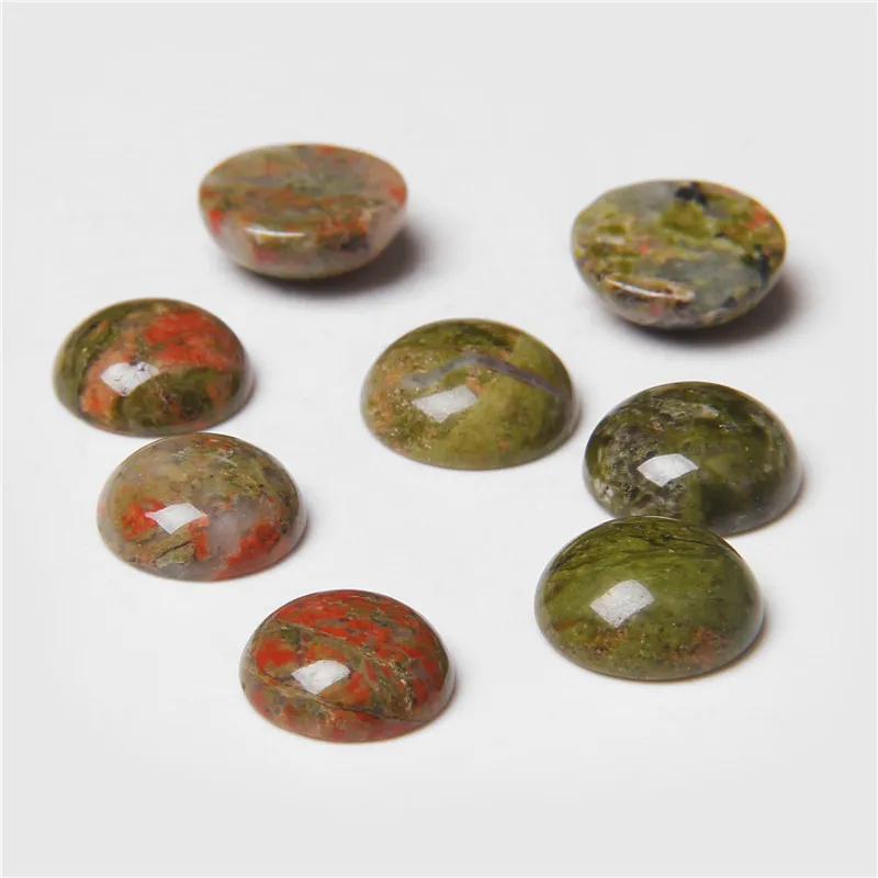 10Pcs/Lot Natural Stone Cabochon Beads 4 6 8 10 12 14mm Smooth Cabochon Cameo Round Bead for Jewelry Making DIY Rings Necklaces