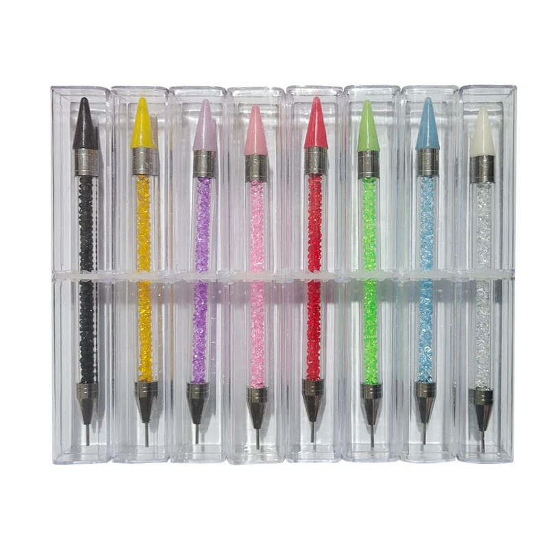 1Pc Dual Head Rhinestones Pick Tool Acrylic Metal Dotting Wax Pen Rhinestones Gem Picker Crystal Picking Nail Art Studs Dotter