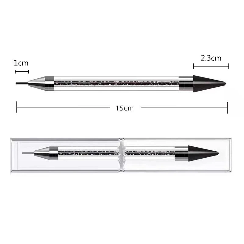 1Pc Dual Head Rhinestones Pick Tool Acrylic Metal Dotting Wax Pen Rhinestones Gem Picker Crystal Picking Nail Art Studs Dotter