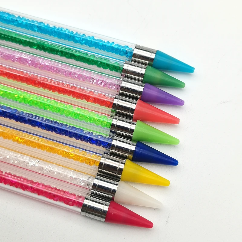 1Pc Dual Head Rhinestones Pick Tool Acrylic Metal Dotting Wax Pen Rhinestones Gem Picker Crystal Picking Nail Art Studs Dotter