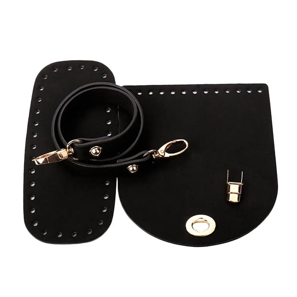 3Pcs/Set Woven Faux Leather Shoulder Bag Bottom Knitted Handbag Strap Crochet Bag For DIY Handmade Bag Backpack Accessories