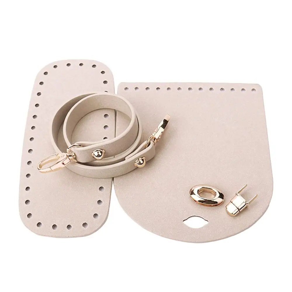 3Pcs/Set Woven Faux Leather Shoulder Bag Bottom Knitted Handbag Strap Crochet Bag For DIY Handmade Bag Backpack Accessories