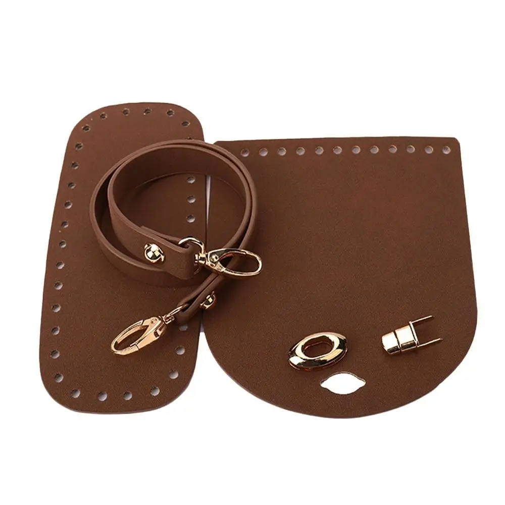 3Pcs/Set Woven Faux Leather Shoulder Bag Bottom Knitted Handbag Strap Crochet Bag For DIY Handmade Bag Backpack Accessories