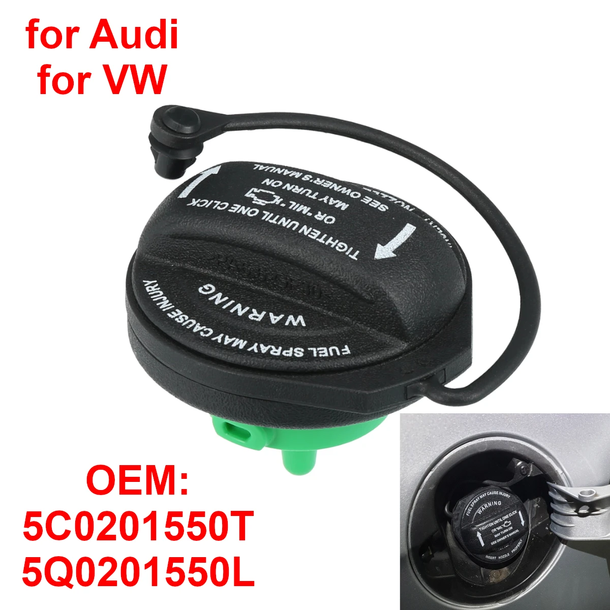 5Q0201550L Car Inner Fuel Tank Cap for Audi A4 A5 A6 A8 Q3 Q5 Q7 for VW Golf Tiguan Jetta for Seat Ibiza 5C0201550T