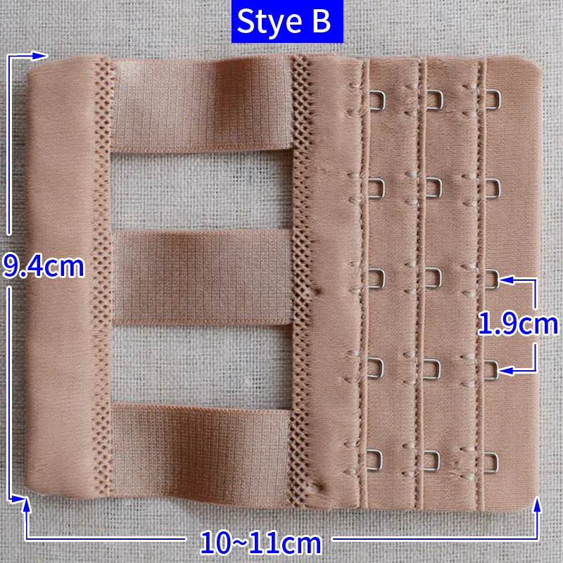 2 pcs Women Bra Extension Strap Extenders 3 Rows 5 Buckles Elastic Bra Extender Hook Clip Adjustable Belt Buckle Bra Accessories