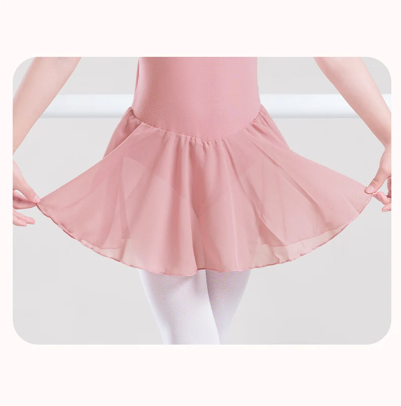 Ballet Dress Gymnastics Leotards for Girls Kids Short Sleeve Ballet Chiffon Skirted Leotards Bowknot Dancewear Ballet Bodysuits