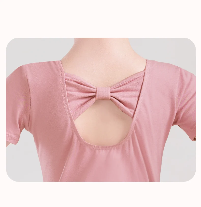 Ballet Dress Gymnastics Leotards for Girls Kids Short Sleeve Ballet Chiffon Skirted Leotards Bowknot Dancewear Ballet Bodysuits