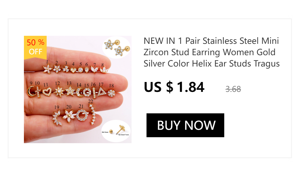 New Design Stainless Steel Cubic Zirconia Stud Earrings for Woman Claw Ear Hook Clip Korean Fashion Jewelry Unusual Girls