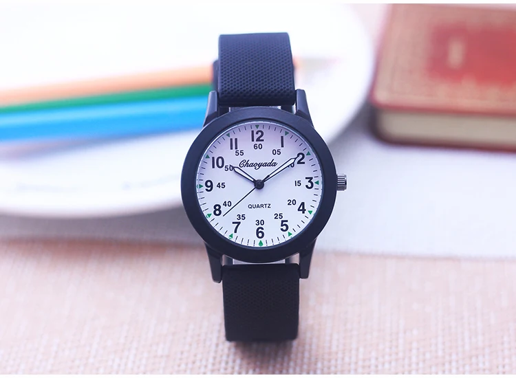 Chaoyada Fashion Women Men Girls Boys Sports Silicone Strap Quartz Watches Junior High School Students Gifts Watches 6 Colors