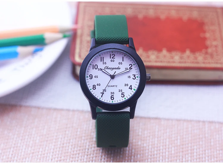 Chaoyada Fashion Women Men Girls Boys Sports Silicone Strap Quartz Watches Junior High School Students Gifts Watches 6 Colors