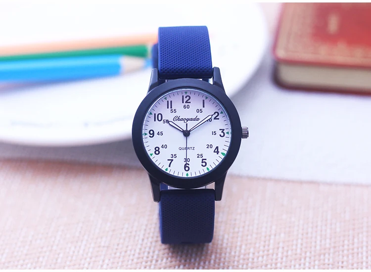 Chaoyada Fashion Women Men Girls Boys Sports Silicone Strap Quartz Watches Junior High School Students Gifts Watches 6 Colors