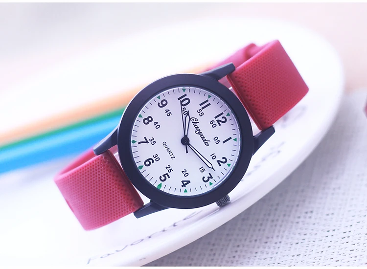 Chaoyada Fashion Women Men Girls Boys Sports Silicone Strap Quartz Watches Junior High School Students Gifts Watches 6 Colors