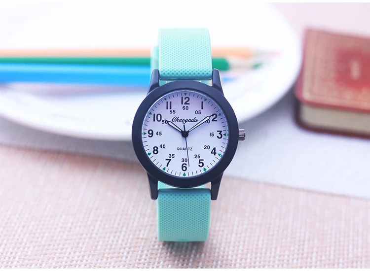 Chaoyada Fashion Women Men Girls Boys Sports Silicone Strap Quartz Watches Junior High School Students Gifts Watches 6 Colors