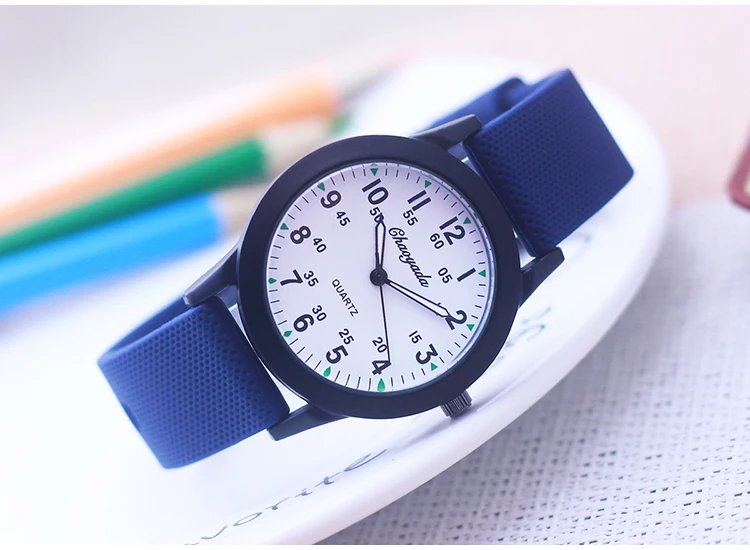Chaoyada Fashion Women Men Girls Boys Sports Silicone Strap Quartz Watches Junior High School Students Gifts Watches 6 Colors