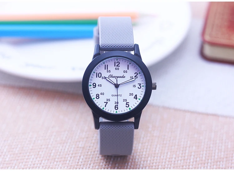 Chaoyada Fashion Women Men Girls Boys Sports Silicone Strap Quartz Watches Junior High School Students Gifts Watches 6 Colors