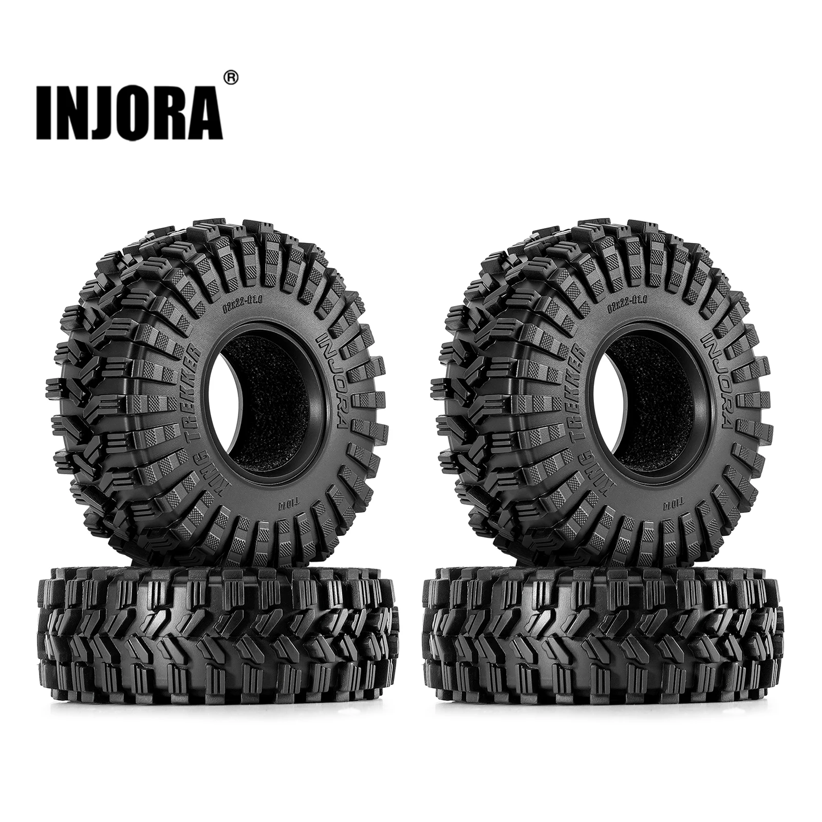 INJORA V2 62*22mm 1.0" King Trekker Tires for 1/24 1/18 RC Crawler (T1014)
