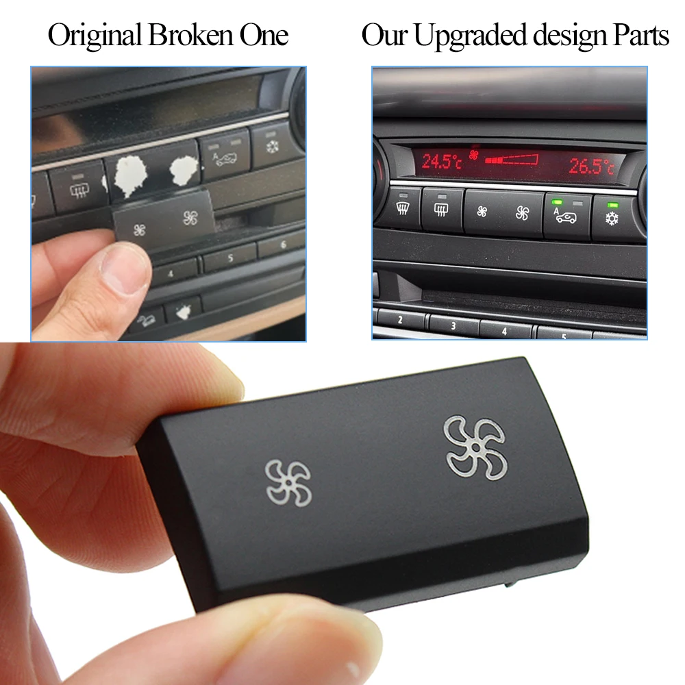 Dashboard Ventilation Heater Climate Circulation Button AC Volume Adjustment Switch Cover For BMW X5 X6 E70 E71 E72 64119310445