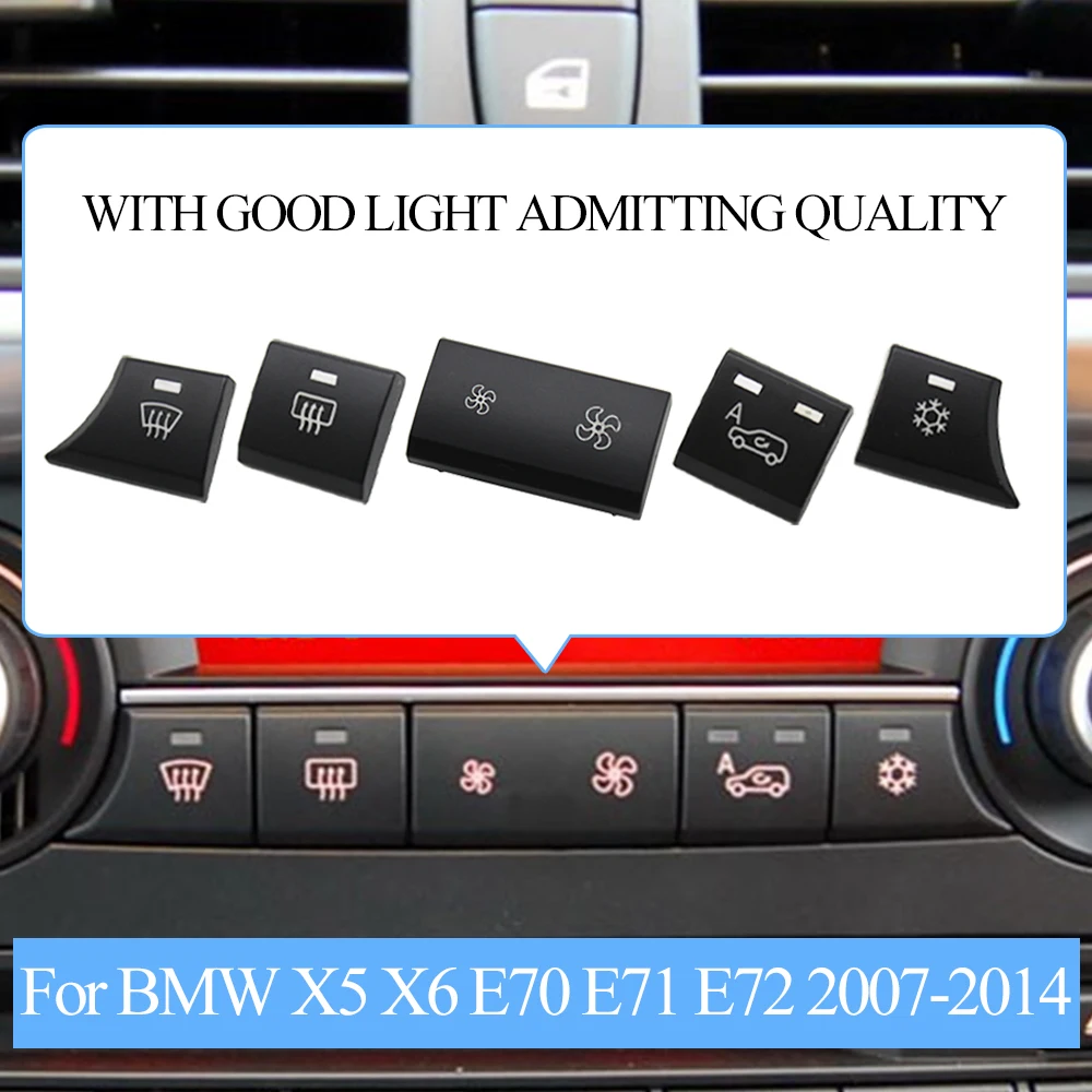 Dashboard Ventilation Heater Climate Circulation Button AC Volume Adjustment Switch Cover For BMW X5 X6 E70 E71 E72 64119310445
