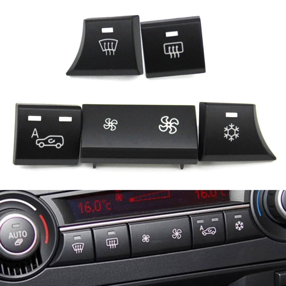 Dashboard Ventilation Heater Climate Circulation Button AC Volume Adjustment Switch Cover For BMW X5 X6 E70 E71 E72 64119310445