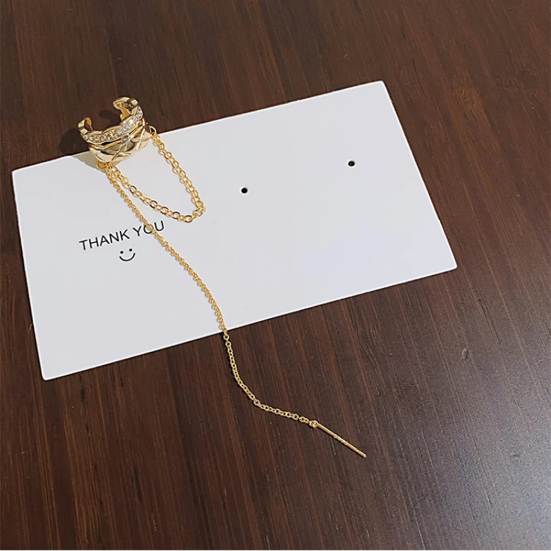1 PC Non-Piercing Ear Cuff for Women Gold Color Link Tassel Earrings Hiphop Bohemian Fake Cartilage Earring Fashion Clips On