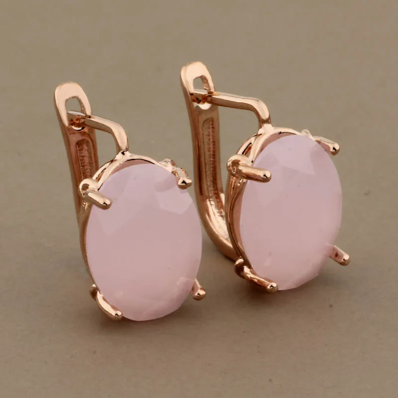 Vintage Hollow Dangle Earrings Oval Shape Class Hanging Earrings 585 Rose Gold Color Wedding Simple Earrings For Women Gift