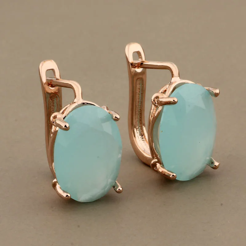 Vintage Hollow Dangle Earrings Oval Shape Class Hanging Earrings 585 Rose Gold Color Wedding Simple Earrings For Women Gift