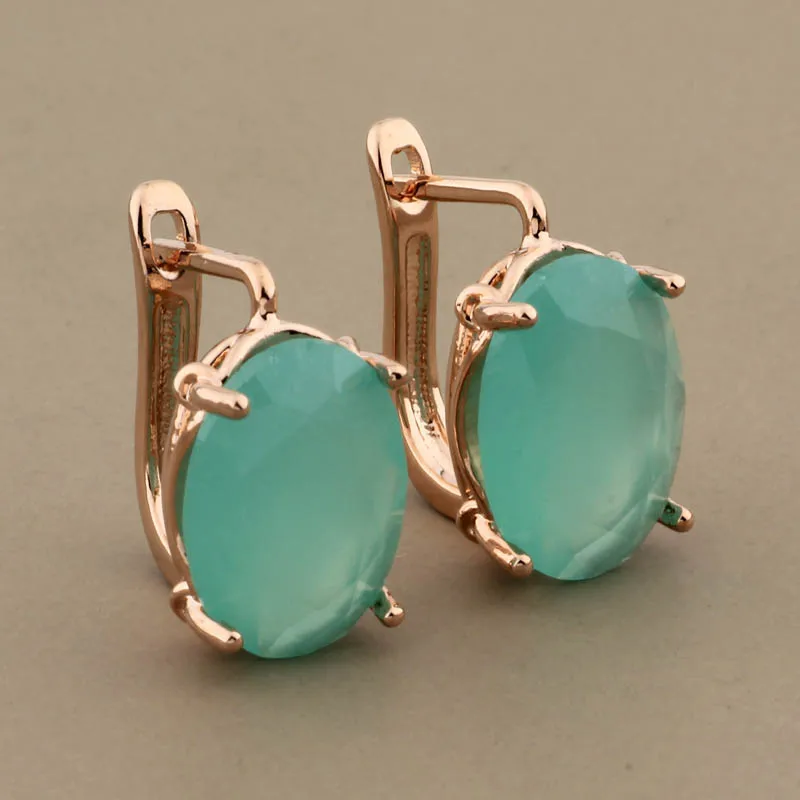 Vintage Hollow Dangle Earrings Oval Shape Class Hanging Earrings 585 Rose Gold Color Wedding Simple Earrings For Women Gift