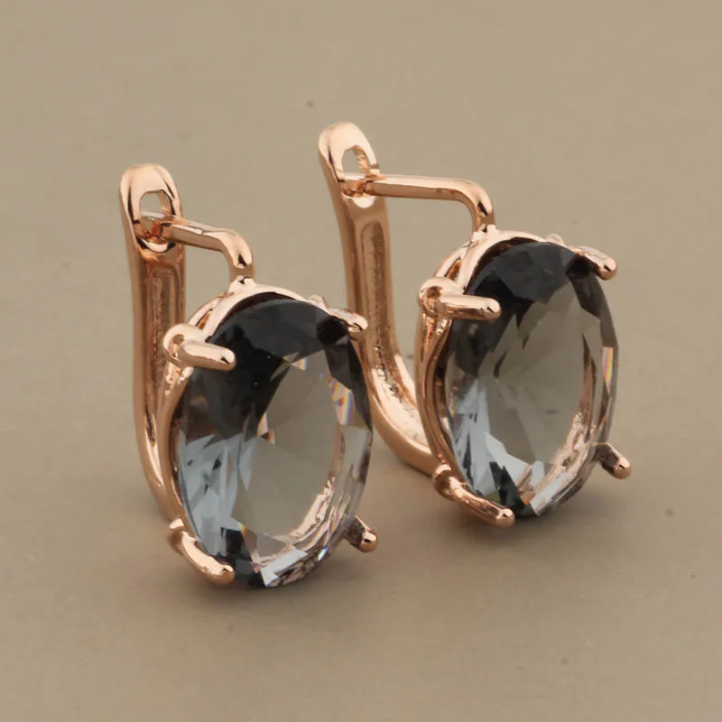 Vintage Hollow Dangle Earrings Oval Shape Class Hanging Earrings 585 Rose Gold Color Wedding Simple Earrings For Women Gift